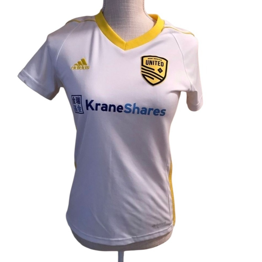Adidas New Mexico United Soccer Jersey KraneShares Short Sleeve White Size XS